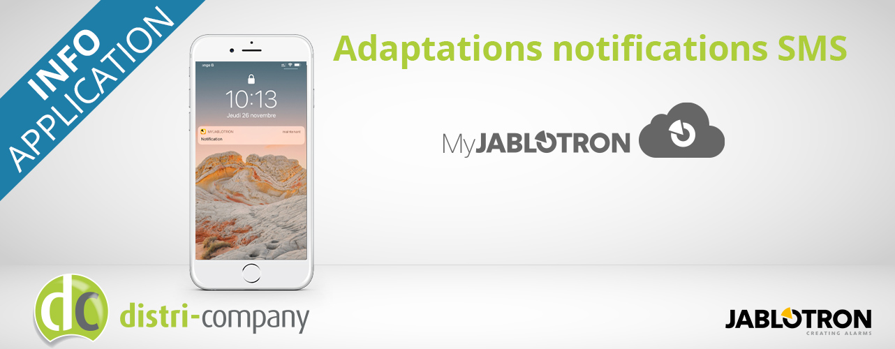 Info: Adaptations des notifications SMS dans MyJablotron